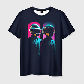 Мужская футболка 3D с принтом Daft Punk   One more time в Кировске, 100% полиэфир | прямой крой, круглый вырез горловины, длина до линии бедер | Тематика изображения на принте: 