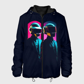 Мужская куртка 3D с принтом Daft Punk   One more time , ткань верха — 100% полиэстер, подклад — флис | прямой крой, подол и капюшон оформлены резинкой с фиксаторами, два кармана без застежек по бокам, один большой потайной карман на груди. Карман на груди застегивается на липучку | Тематика изображения на принте: 