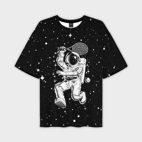 Мужская футболка oversize 3D с принтом Space tennis   astronaut в Курске,  |  | 