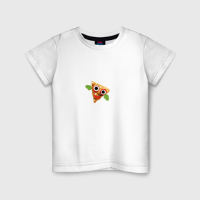 Детская футболка хлопок с принтом Пицца итальянская забавная в Санкт-Петербурге, 100% хлопок | круглый вырез горловины, полуприлегающий силуэт, длина до линии бедер | 