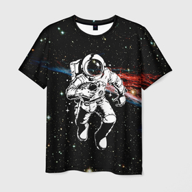 Мужская футболка 3D с принтом Американский футбол   космос , 100% полиэфир | прямой крой, круглый вырез горловины, длина до линии бедер | 