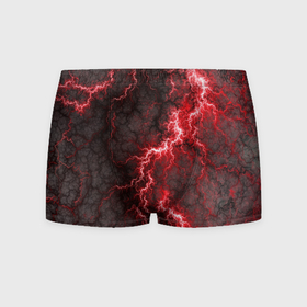 Мужские трусы 3D с принтом Red lightning в Курске, 50% хлопок, 50% полиэстер | классическая посадка, на поясе мягкая тканевая резинка | 