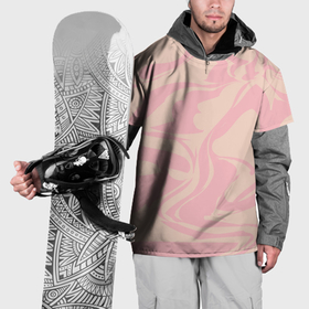 Накидка на куртку 3D с принтом Кремовый розовый абстракт в Курске, 100% полиэстер |  | 
