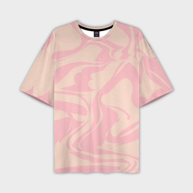 Мужская футболка oversize 3D с принтом Кремовый розовый абстракт в Белгороде,  |  | 