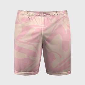 Мужские шорты спортивные с принтом Кремовый розовый абстракт в Белгороде,  |  | 
