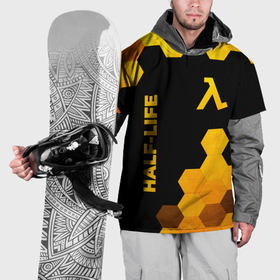 Накидка на куртку 3D с принтом Half Life   gold gradient: надпись, символ в Петрозаводске, 100% полиэстер |  | Тематика изображения на принте: 