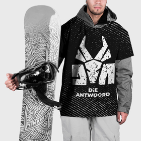 Накидка на куртку 3D с принтом Die Antwoord с потертостями на темном фоне , 100% полиэстер |  | 
