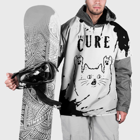 Накидка на куртку 3D с принтом The Cure рок кот на светлом фоне в Петрозаводске, 100% полиэстер |  | 