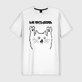 Мужская футболка хлопок Slim с принтом Die Antwoord   rock cat в Петрозаводске, 92% хлопок, 8% лайкра | приталенный силуэт, круглый вырез ворота, длина до линии бедра, короткий рукав | Тематика изображения на принте: 