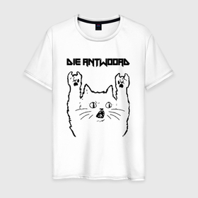 Мужская футболка хлопок с принтом Die Antwoord   rock cat в Петрозаводске, 100% хлопок | прямой крой, круглый вырез горловины, длина до линии бедер, слегка спущенное плечо. | Тематика изображения на принте: 