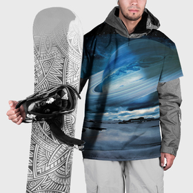Накидка на куртку 3D с принтом Падение Сатурна   пейзаж в Екатеринбурге, 100% полиэстер |  | Тематика изображения на принте: 