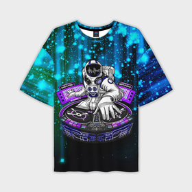 Мужская футболка oversize 3D с принтом Space DJ   neon starfall ,  |  | 