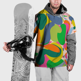 Накидка на куртку 3D с принтом Краски абстрактные линии в Новосибирске, 100% полиэстер |  | Тематика изображения на принте: 