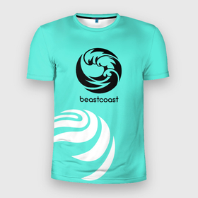 Мужская футболка 3D Slim с принтом Форма Beastcoast mint в городе Новоалтайск, 100% полиэстер с улучшенными характеристиками | приталенный силуэт, круглая горловина, широкие плечи, сужается к линии бедра | 