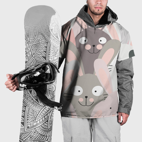 Накидка на куртку 3D с принтом Смешные зайцы паттерном в Новосибирске, 100% полиэстер |  | Тематика изображения на принте: 