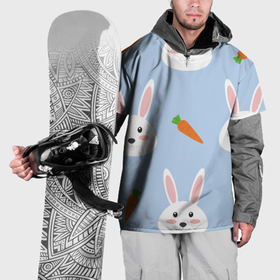 Накидка на куртку 3D с принтом Зайчики и морковки в Петрозаводске, 100% полиэстер |  | Тематика изображения на принте: 