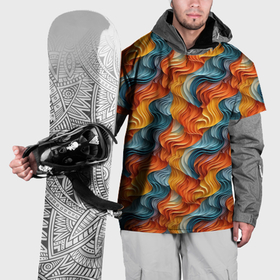 Накидка на куртку 3D с принтом Волны ярких красок в Белгороде, 100% полиэстер |  | Тематика изображения на принте: 