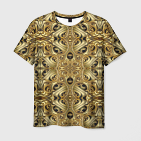 Мужская футболка 3D с принтом Золотая кольчуга в Кировске, 100% полиэфир | прямой крой, круглый вырез горловины, длина до линии бедер | 