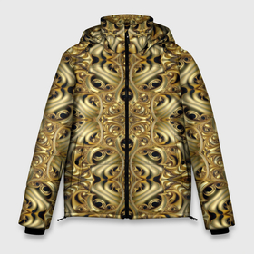 Мужская зимняя куртка 3D с принтом Золотая кольчуга в Тюмени, верх — 100% полиэстер; подкладка — 100% полиэстер; утеплитель — 100% полиэстер | длина ниже бедра, свободный силуэт Оверсайз. Есть воротник-стойка, отстегивающийся капюшон и ветрозащитная планка. 

Боковые карманы с листочкой на кнопках и внутренний карман на молнии. | Тематика изображения на принте: 