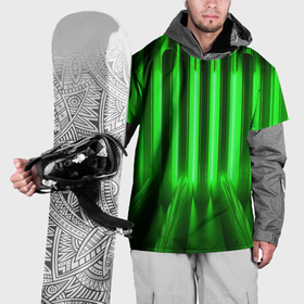Накидка на куртку 3D с принтом Зеленые неоновый световой фон в Курске, 100% полиэстер |  | 