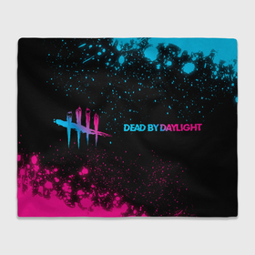 Плед 3D с принтом Dead by Daylight   neon gradient: надпись и символ в Петрозаводске, 100% полиэстер | закругленные углы, все края обработаны. Ткань не мнется и не растягивается | 