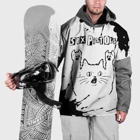 Накидка на куртку 3D с принтом Sex Pistols рок кот на светлом фоне в Кировске, 100% полиэстер |  | Тематика изображения на принте: 