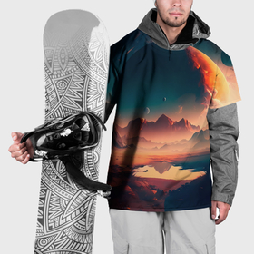 Накидка на куртку 3D с принтом Неизвестная планета , 100% полиэстер |  | 