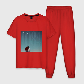 Мужская пижама хлопок с принтом 1Q84 Харуки Мураками в Белгороде, 100% хлопок | брюки и футболка прямого кроя, без карманов, на брюках мягкая резинка на поясе и по низу штанин
 | 