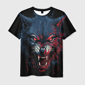 Мужская футболка 3D с принтом Wolf     fantasy , 100% полиэфир | прямой крой, круглый вырез горловины, длина до линии бедер | 