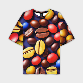 Мужская футболка oversize 3D с принтом Кофейные зёрна ,  |  | Тематика изображения на принте: 