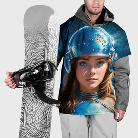 Накидка на куртку 3D с принтом Девушка космодесантница в шлеме , 100% полиэстер |  | 