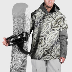 Накидка на куртку 3D с принтом Черно белые складки в Белгороде, 100% полиэстер |  | Тематика изображения на принте: 