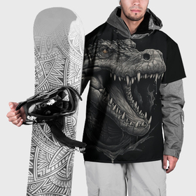 Накидка на куртку 3D с принтом Крокодил  стиль  тату в Курске, 100% полиэстер |  | Тематика изображения на принте: 