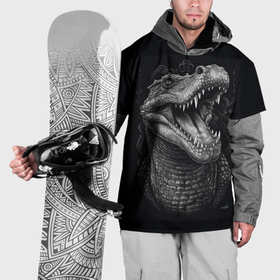 Накидка на куртку 3D с принтом Крокодил  стиль   тату в Кировске, 100% полиэстер |  | Тематика изображения на принте: 