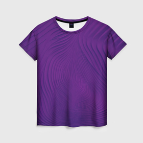 Женская футболка 3D с принтом Фантазия в фиолетовом в Петрозаводске, 100% полиэфир ( синтетическое хлопкоподобное полотно) | прямой крой, круглый вырез горловины, длина до линии бедер | 