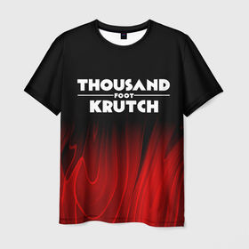 Мужская футболка 3D с принтом Thousand Foot Krutch red plasma в Новосибирске, 100% полиэфир | прямой крой, круглый вырез горловины, длина до линии бедер | Тематика изображения на принте: 