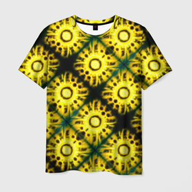 Мужская футболка 3D с принтом Солнечные подсолнухи , 100% полиэфир | прямой крой, круглый вырез горловины, длина до линии бедер | 