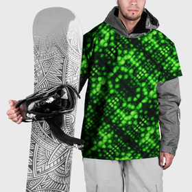 Накидка на куртку 3D с принтом Зеленые точечные ромбы , 100% полиэстер |  | Тематика изображения на принте: 