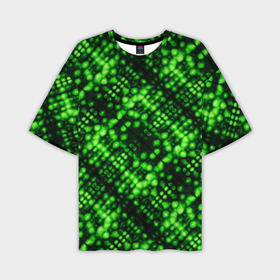 Мужская футболка oversize 3D с принтом Зеленые точечные ромбы ,  |  | 
