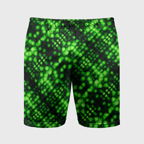 Мужские шорты спортивные с принтом Зеленые точечные ромбы ,  |  | Тематика изображения на принте: 