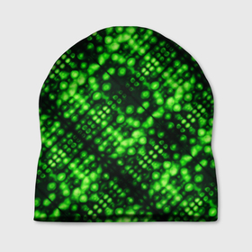 Шапка 3D с принтом Зеленые точечные ромбы , 100% полиэстер | универсальный размер, печать по всей поверхности изделия | Тематика изображения на принте: 
