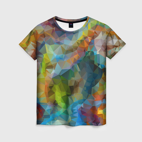 Женская футболка 3D с принтом Color pattern в Белгороде, 100% полиэфир ( синтетическое хлопкоподобное полотно) | прямой крой, круглый вырез горловины, длина до линии бедер | 