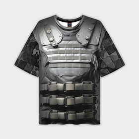 Мужская футболка oversize 3D с принтом Бронежилет черный камуфляж в Кировске,  |  | Тематика изображения на принте: 