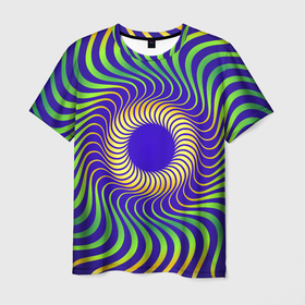 Мужская футболка 3D с принтом Абстрактный спиральный узор в Белгороде, 100% полиэфир | прямой крой, круглый вырез горловины, длина до линии бедер | Тематика изображения на принте: 