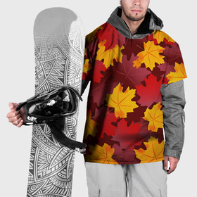 Накидка на куртку 3D с принтом Кленовые листья паттерном в Тюмени, 100% полиэстер |  | 