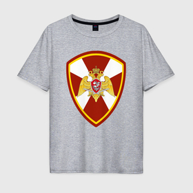 Мужская футболка хлопок Oversize с принтом ВВ МВД РФ   эмблема в Новосибирске, 100% хлопок | свободный крой, круглый ворот, “спинка” длиннее передней части | 