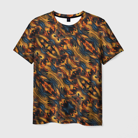 Мужская футболка 3D с принтом Красочные переливы в Санкт-Петербурге, 100% полиэфир | прямой крой, круглый вырез горловины, длина до линии бедер | 