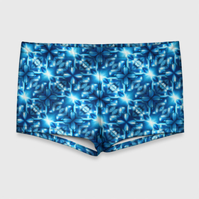 Мужские купальные плавки 3D с принтом Светящиеся голубые цветы в Кировске, Полиэстер 85%, Спандекс 15% |  | Тематика изображения на принте: 