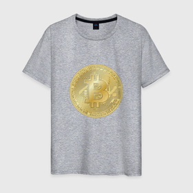 Мужская футболка хлопок с принтом Криптовалюта биткоин , 100% хлопок | прямой крой, круглый вырез горловины, длина до линии бедер, слегка спущенное плечо. | 