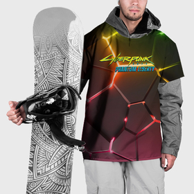 Накидка на куртку 3D с принтом Cyberpunk  2077 phantom liberty  logo neon в Тюмени, 100% полиэстер |  | Тематика изображения на принте: 